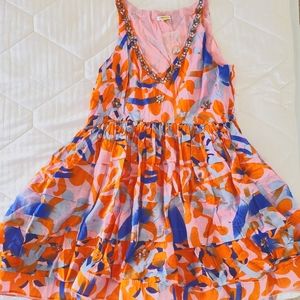 Leisdottirb Sequin and stone work Cotton dress by Anthropologie